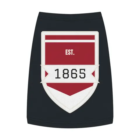 Shaw 1865 Crimson & White Pet Tank Top — front view