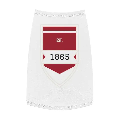 Shaw 1865 Crimson & White Pet Tank Top — front view