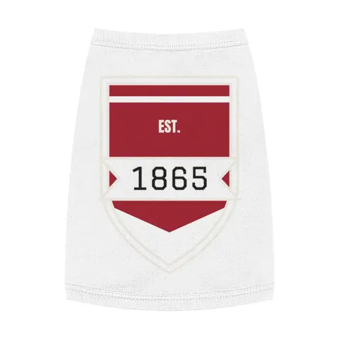 Shaw 1865 Crimson & White Pet Tank Top — front view