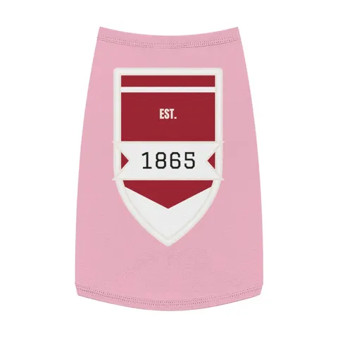 Shaw 1865 Crimson & White Pet Tank Top — front view