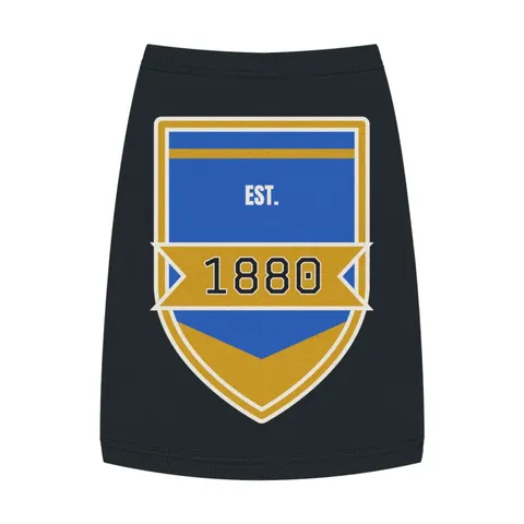 Southern 1880 Blue & Gold Block Pet Tank Top — front view