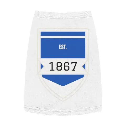 Saint Augustine's 1867 Blue & White Pet Tank Top — front view