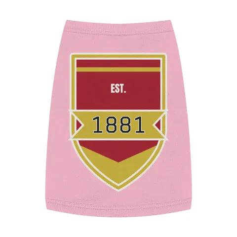 Tuskegee 1881 Crimson & Old Gold Pet Tank Top — front view