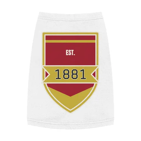 Tuskegee 1881 Crimson & Old Gold Pet Tank Top — front view