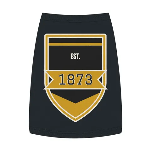 UAPB 1873 Black & Gold Arc Pattern Pet Tank Top — front view