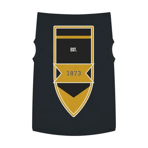 UAPB 1873 Black & Gold Arc Pattern Pet Tank Top — front view
