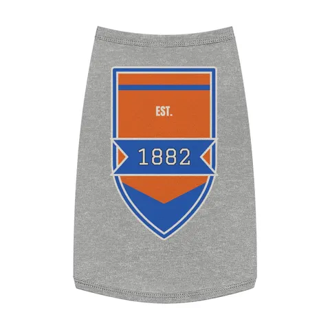 Virginia State 1882 Orange & Blue Pet Tank Top — front view