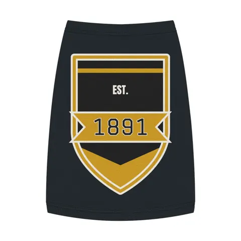 West Virginia State 1891 Black & Gold Pet Tank Top — front view