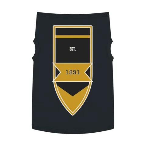West Virginia State 1891 Black & Gold Pet Tank Top — front view