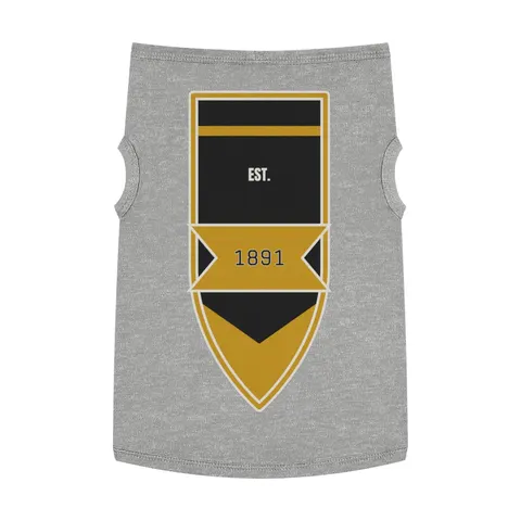 West Virginia State 1891 Black & Gold Pet Tank Top — front view