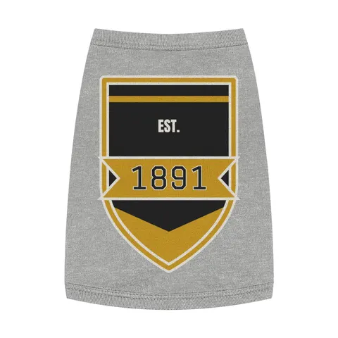 West Virginia State 1891 Black & Gold Pet Tank Top — front view