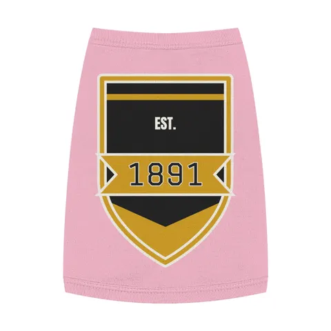 West Virginia State 1891 Black & Gold Pet Tank Top — front view