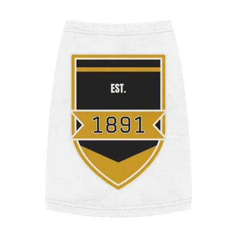 West Virginia State 1891 Black & Gold Pet Tank Top — front view