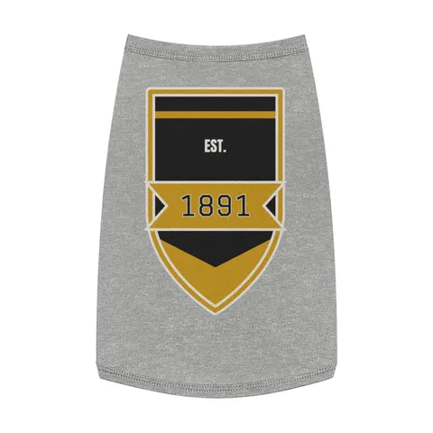 West Virginia State 1891 Black & Gold Pet Tank Top — front view