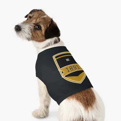 West Virginia State 1891 Black & Gold Pet Tank Top — other view