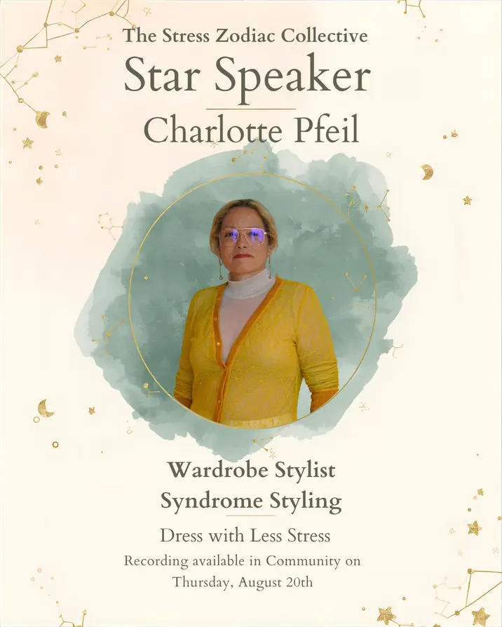Charlotte Pfeil, August Star Speaker, presenting Dressing With Less Stress
