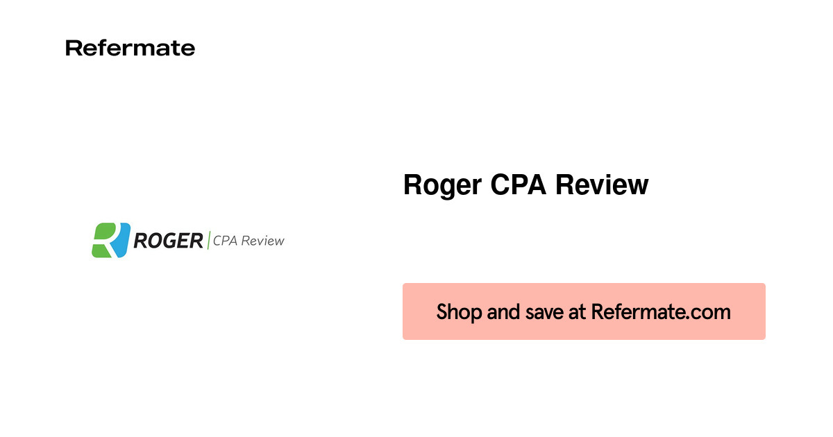 15 off Roger CPA Review Coupons, Promo Codes April, 2021 — Refermate