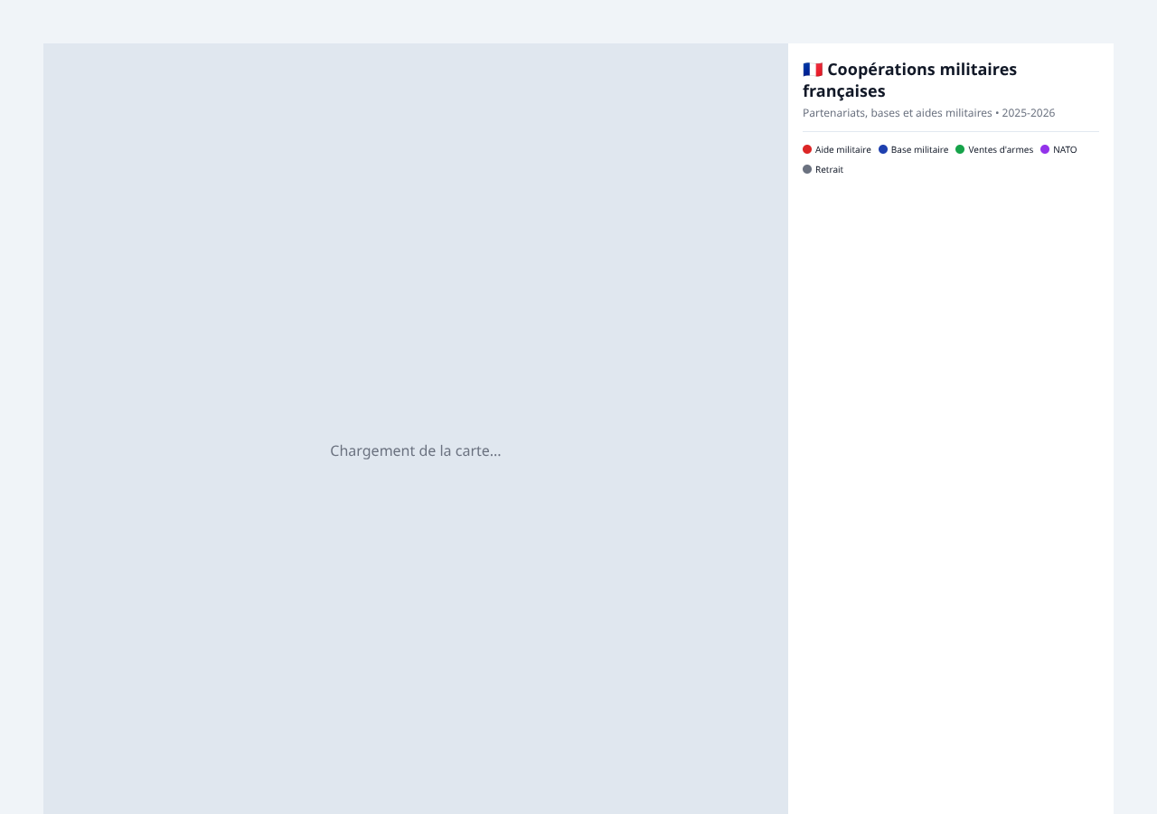 Thumbnail for Carte des partenariats militaires français