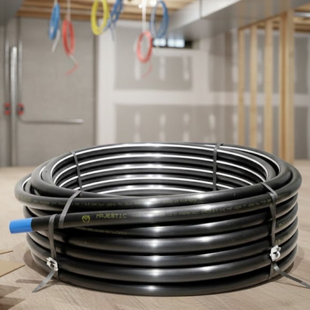 Mangueira Polietileno Majestic Ponta Azul com Faixa Branca (A)1/2 X 2.5 100M | 0080250001