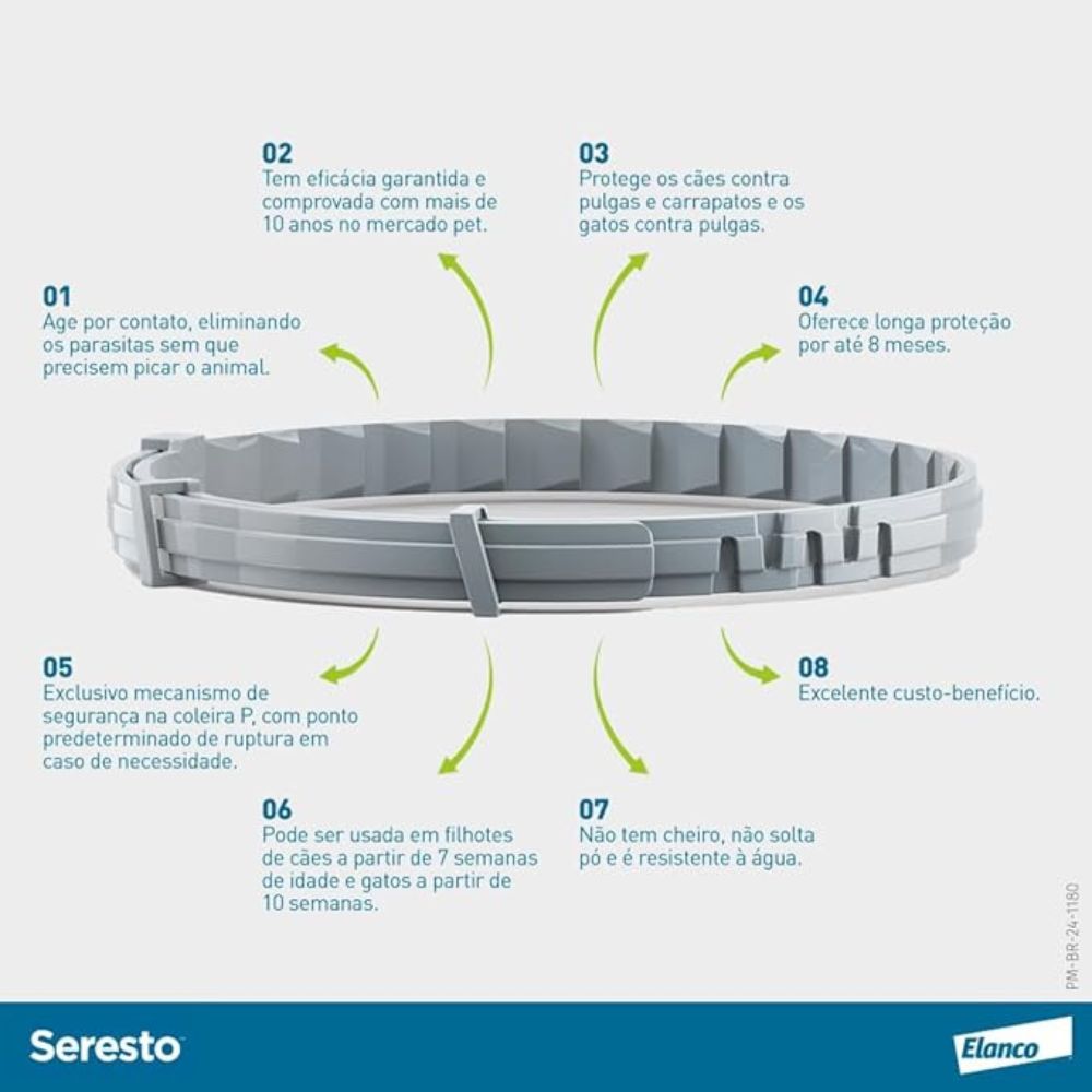 Coleira Antipulgas e Carrapatos Seresto para Cães Pequenos 38cm