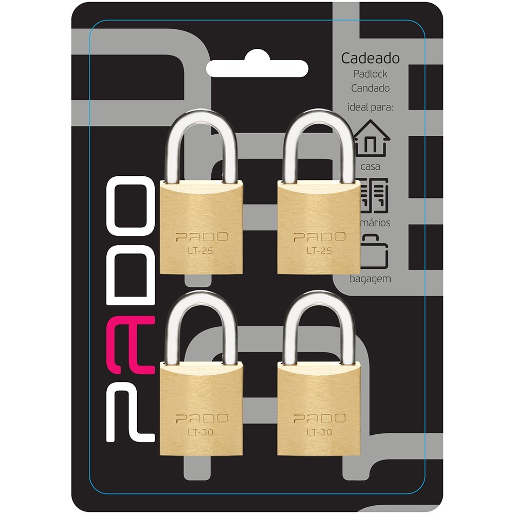 Cadeado Pado Segredo Igual 25mm Blister 4 Peças 51003001
