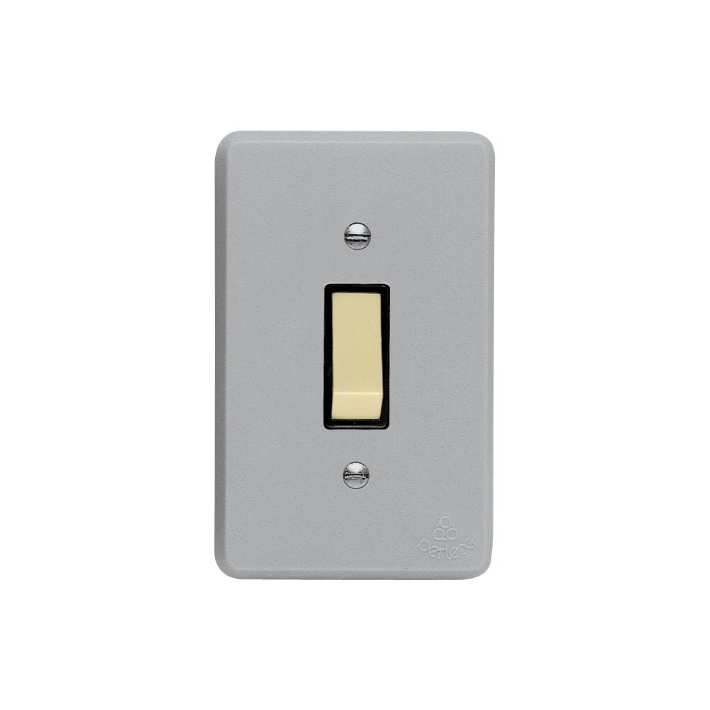 Conjunto Perlex 4X2 Cinza com Placa 1 Simples 1381