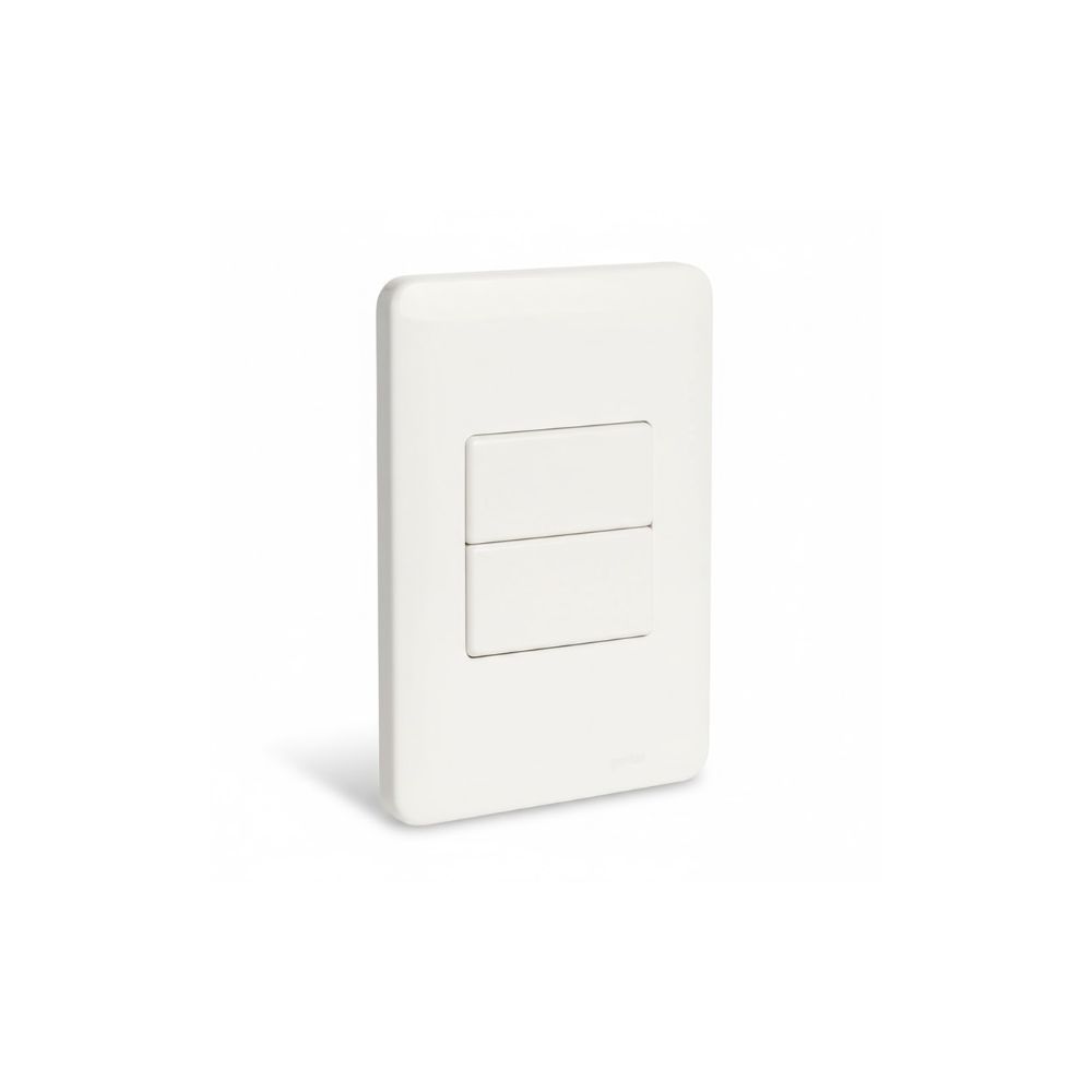 Conjunto Perlex Aros 4X2 Branco com Placa 2 Simples 7382