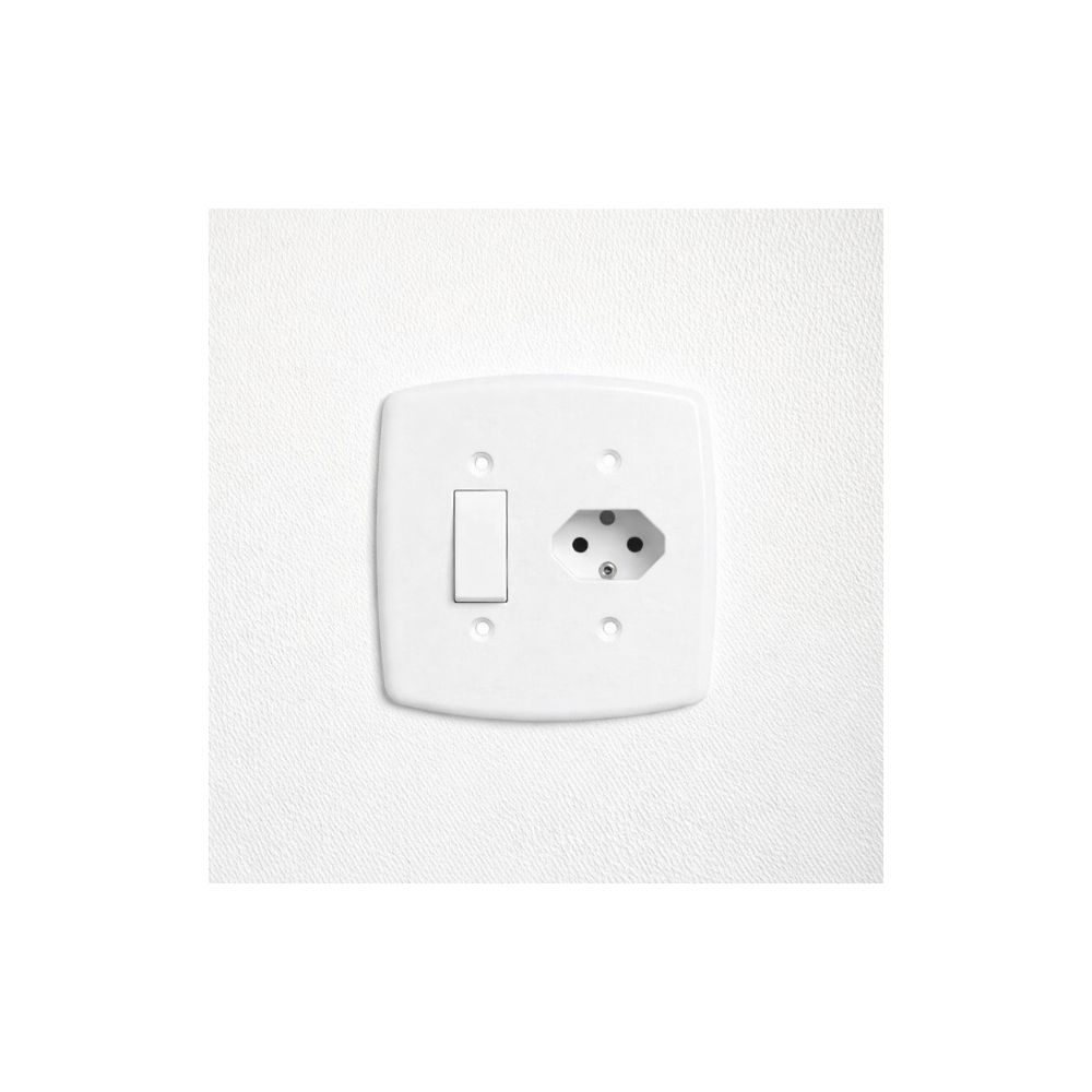 Placa Perlex Branca 4x4 (1 Saida+tomada) 23PL1/1T