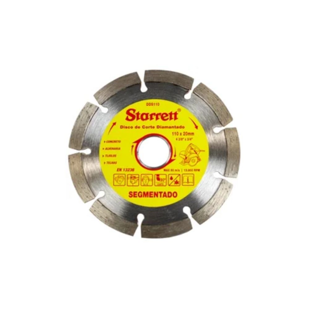 Disco Diamantado Starrett Segmentado 110x20mm | DDS110-S