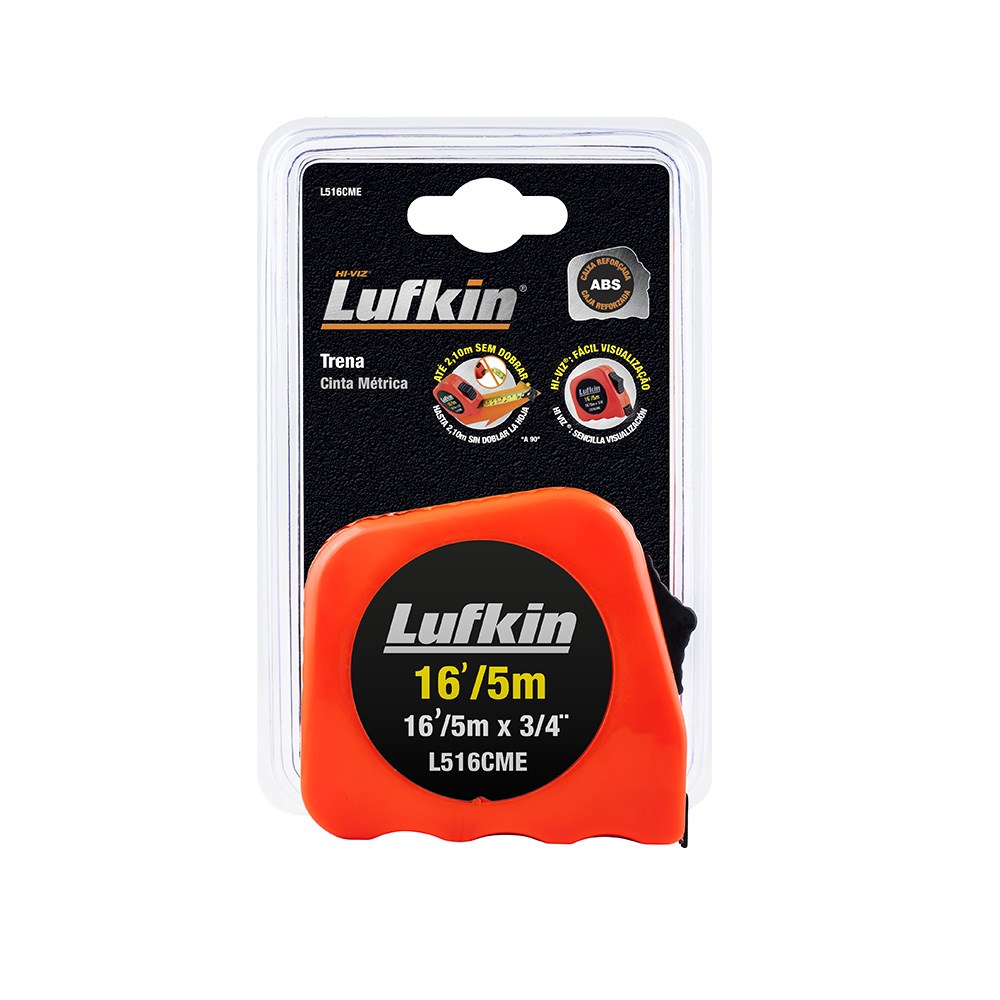 Trena Lufkin 5m/3/4" com Trava L516 Laranja L516CME
