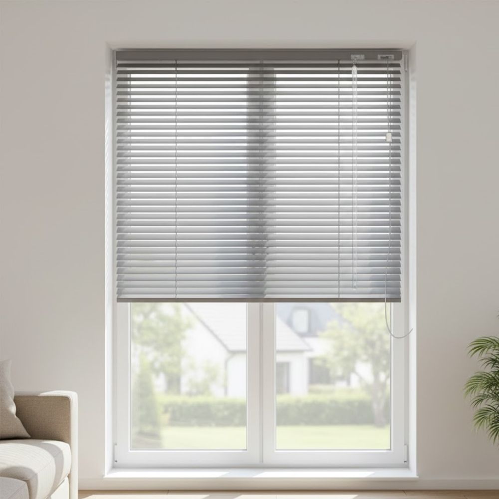 Persiana Horizontal PVC Cinza L100CM X A130CM X 25mm | PR2903-5