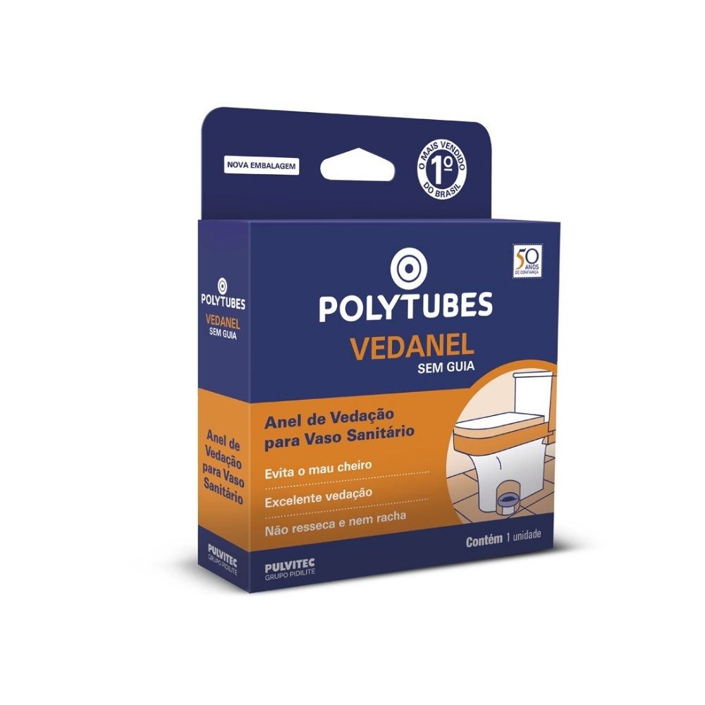 Anel de Vedação para Vaso Polytubes - Sem Guia Pulvitec |  UA005