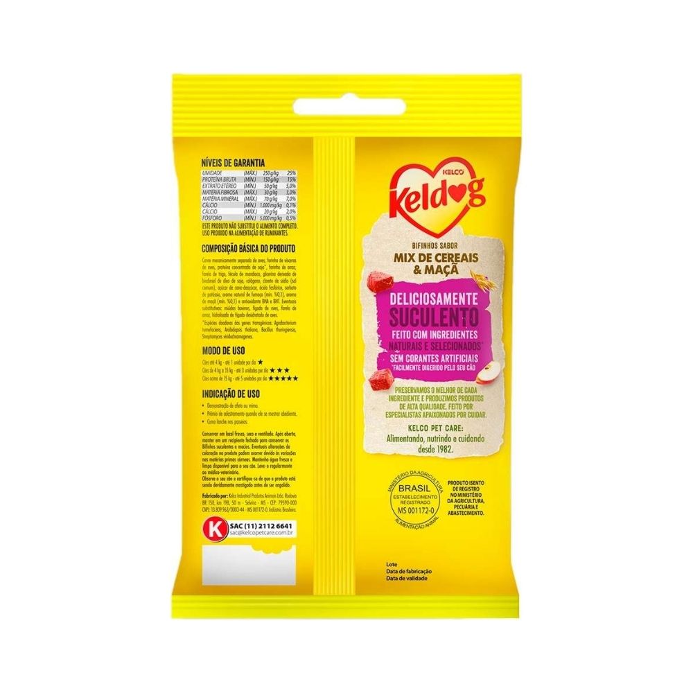 Bifinho Para Cães Mix de Cereais E Maçã Keldog 55g