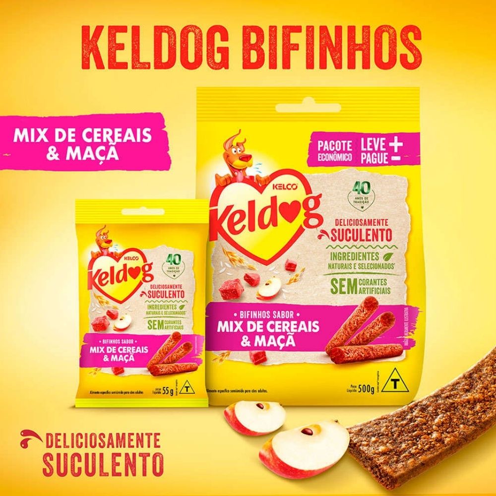 Bifinho Para Cães Mix de Cereais E Maçã Keldog 55g