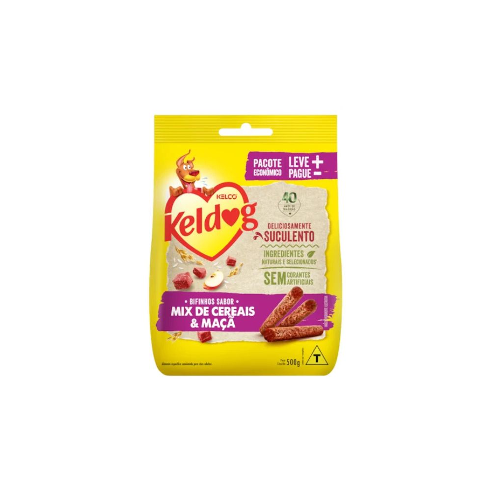 Bifinho Criadores Mix de Cereais e Maçã Suculento Keldog 500g
