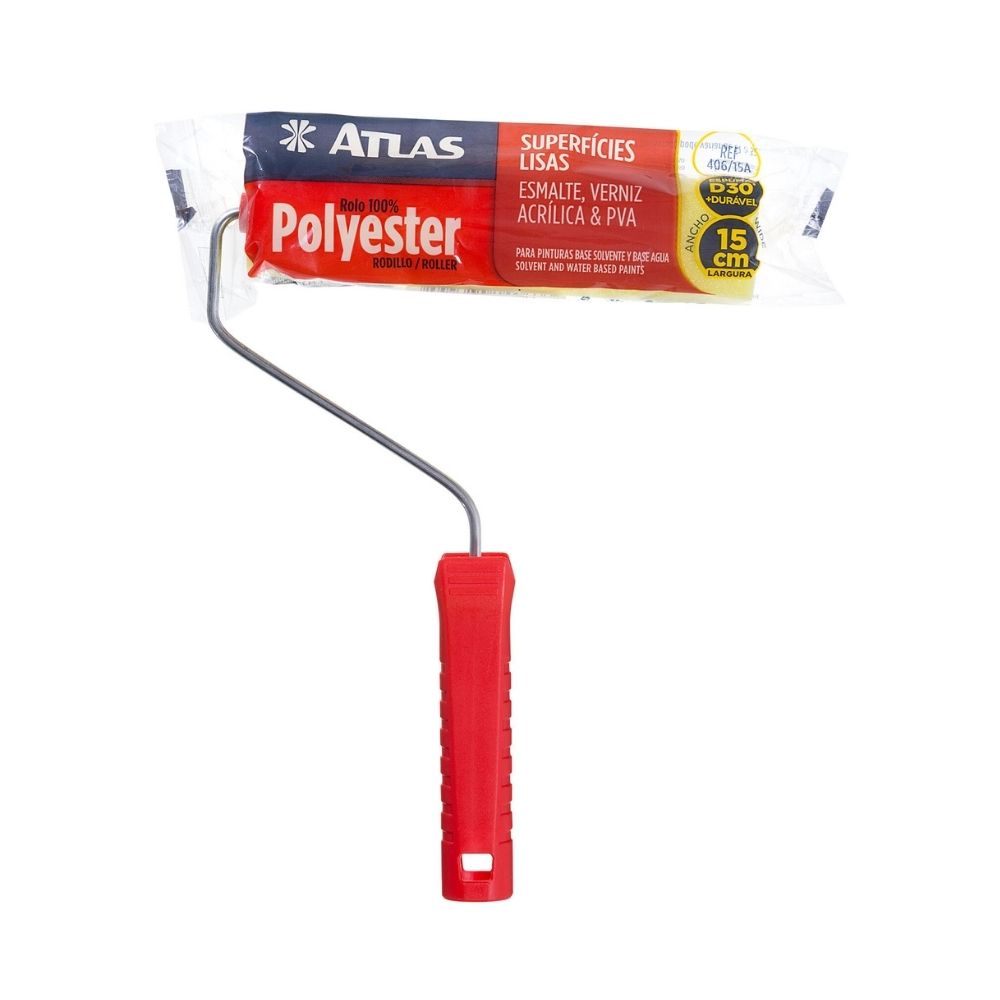 Rolo Espuma Atlas Amarelo 15cm com Cabo | 406/15A