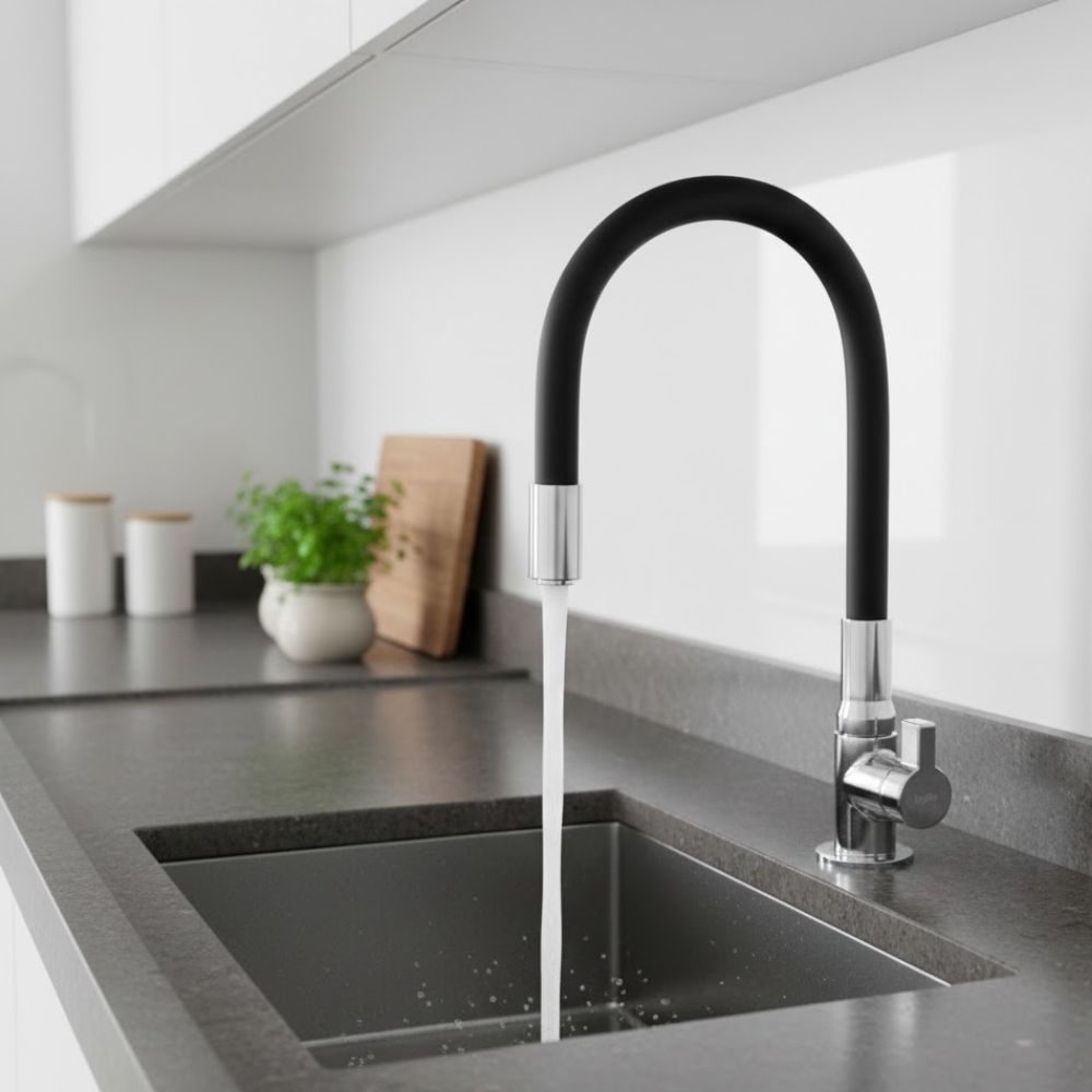 Torneira Hydra Flexível Preta 1/4V Hydramotion | 1167METPTHMN