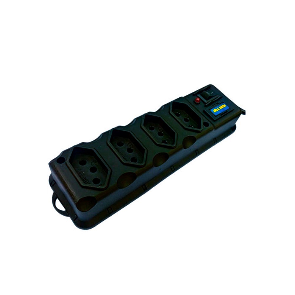 Filtro Linha Asantos Plástico 4 Tomadas Bivolt com Fusível 3044