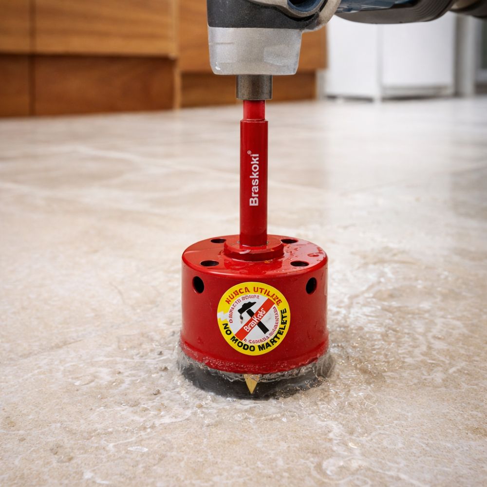 Serra Copo Diamantada com Haste Braskoki 70mm Seco / Água 250900070