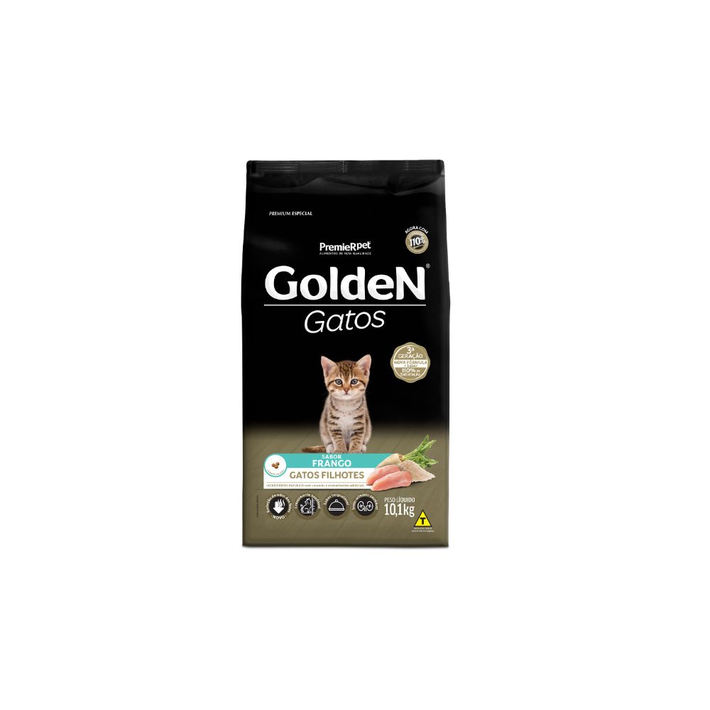 Ração para Gatos Filhotes Sabor Frango Golden Fórmula 10,1kg
