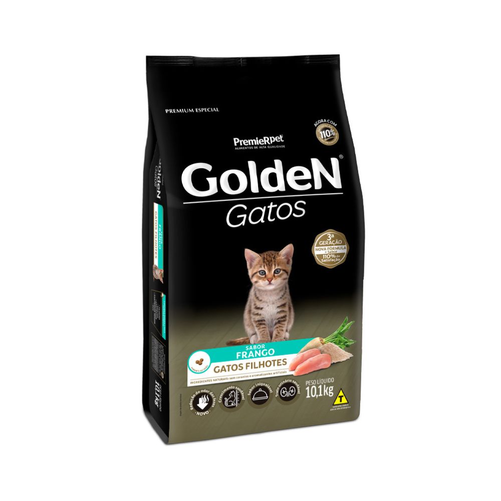 Ração para Gatos Filhotes Sabor Frango Golden Fórmula 10,1kg