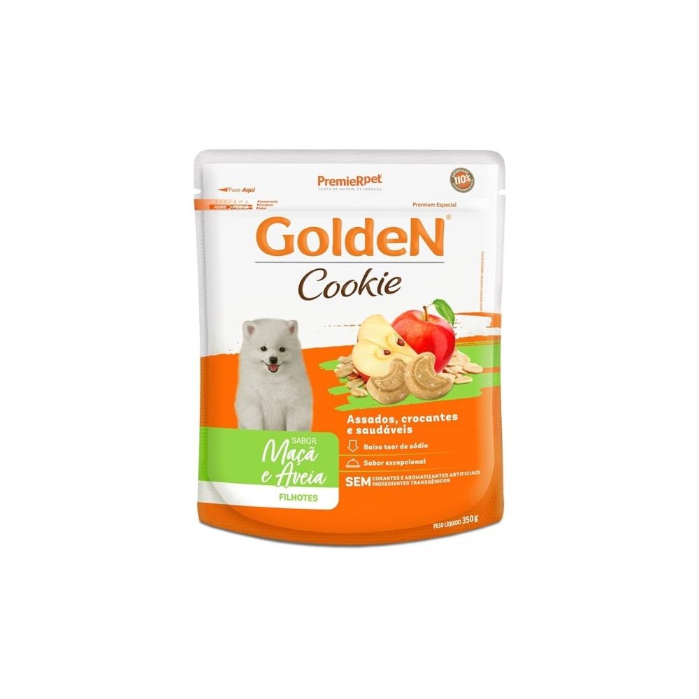 Cookie Cães Filhotes Maçã e Aveia Golden Premier Pet 350g