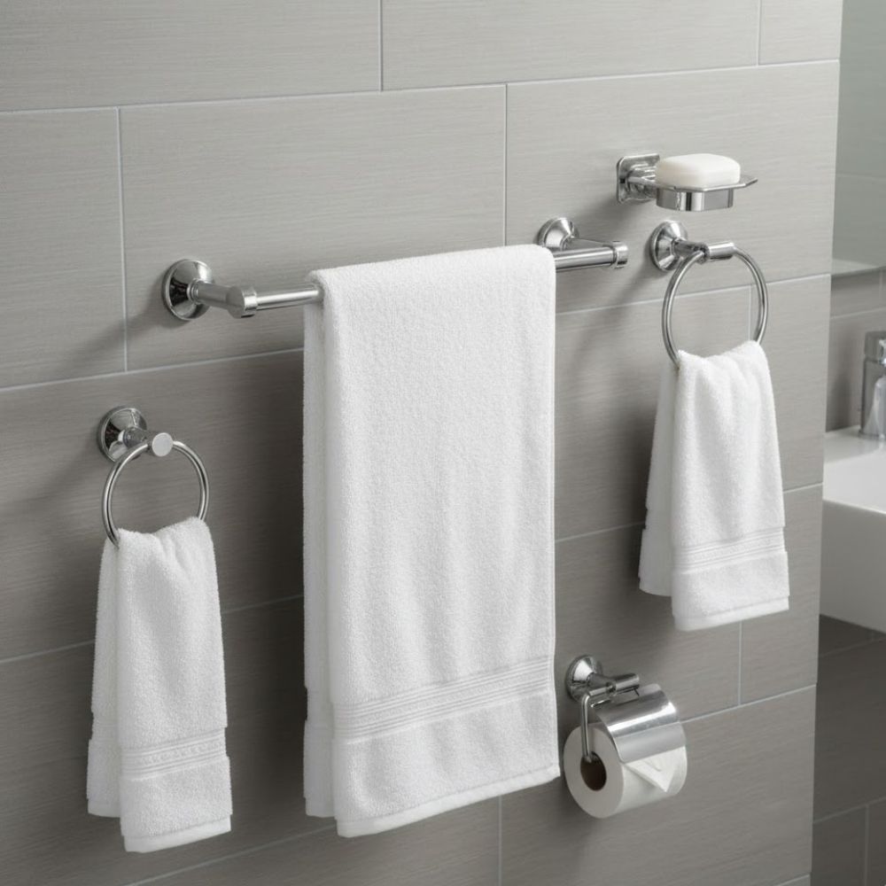 Kit Banheiro Daivak com Ventosa Cromado 5 Peças | 504