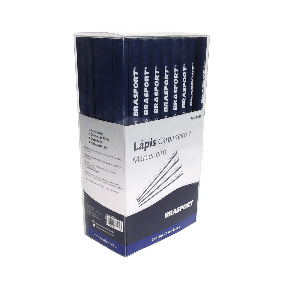 Lapis Carpinteiro Brasfort 1A. Linha 1/2 Grossa 72 Peças 8262