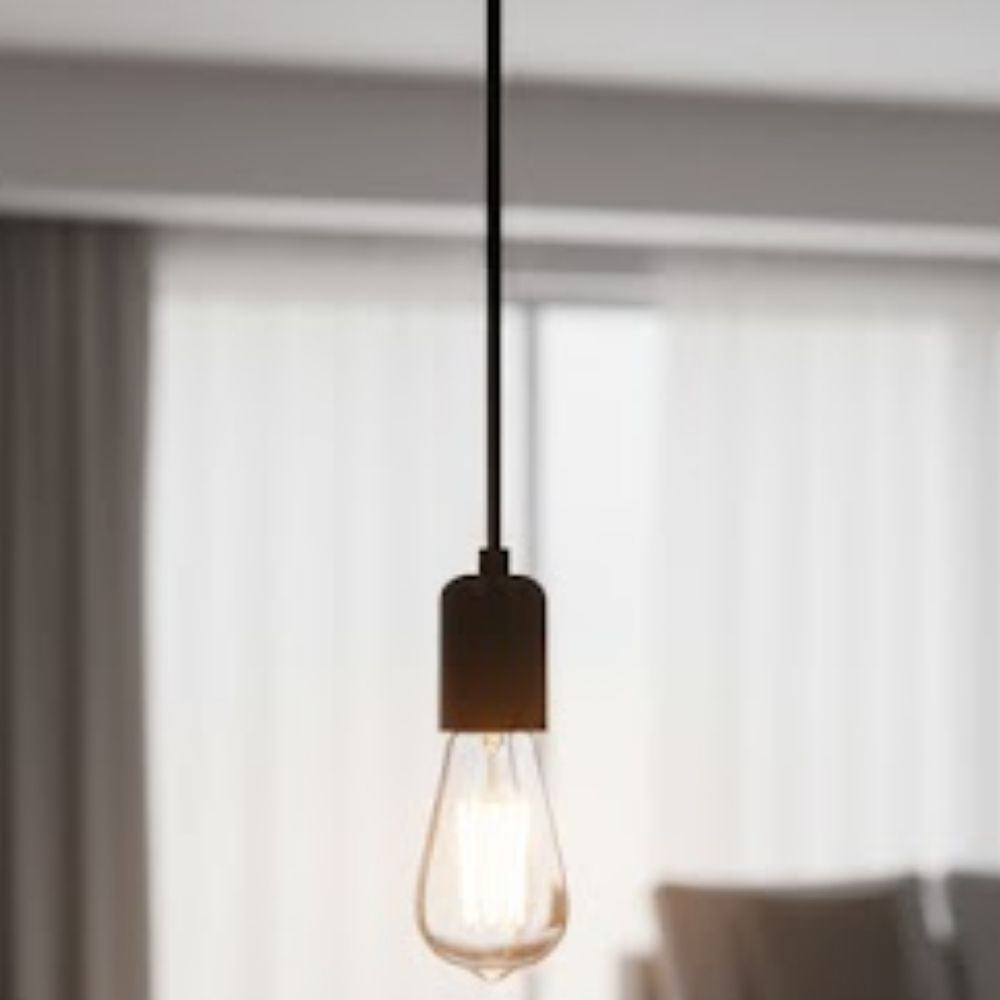 Luminária Pendente Condulai Enerlux Solaris - Preta para Lâmpada Filamento | 6472