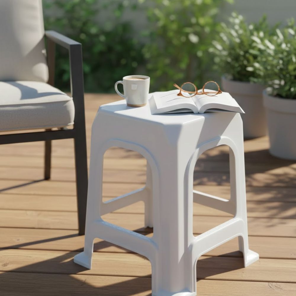 Banqueta Plástica Arcos Caixaplast Branca | BNABR