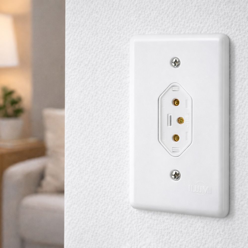 Conjunto Ilumi 4X2 Branco com Placa 1 Tomada 20A 20141