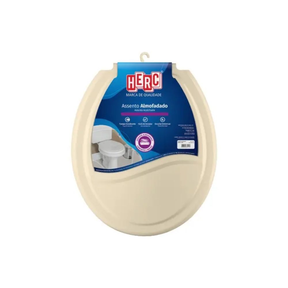 Assento Sanitário Herc Prime Almofadado Bege | 2388