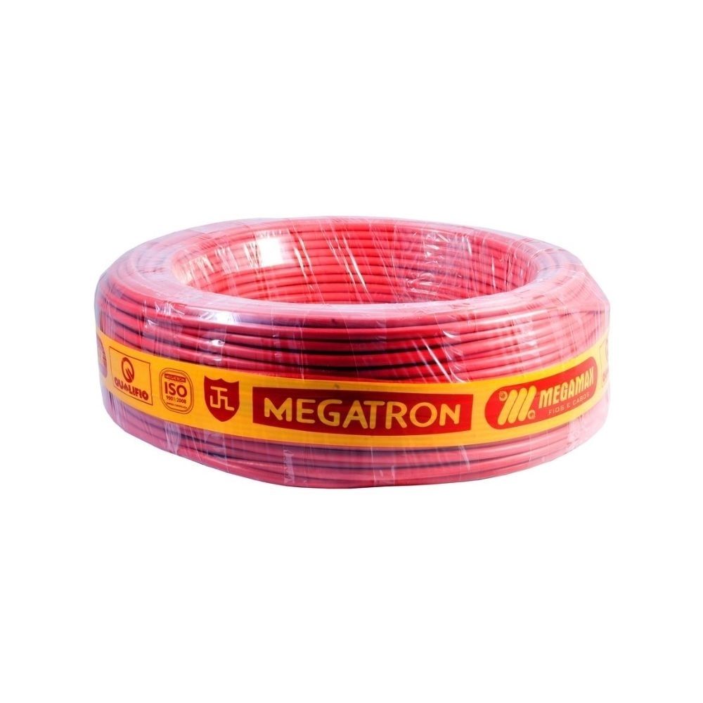 Fio Cabinho Flexível Megatron 10.0mm Vermelho 100M 450/750V | 7899