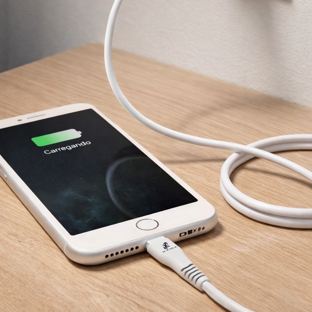 Cabo Flex Gold USB Lightning IPhone Branco 5A 1M | XC-CD-128